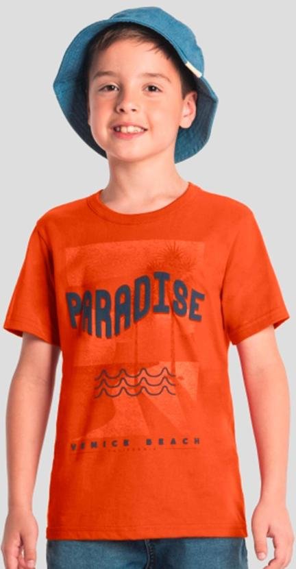 Imagem principal Camiseta Infantil Menino de Surf Laranja Brandili Brandili