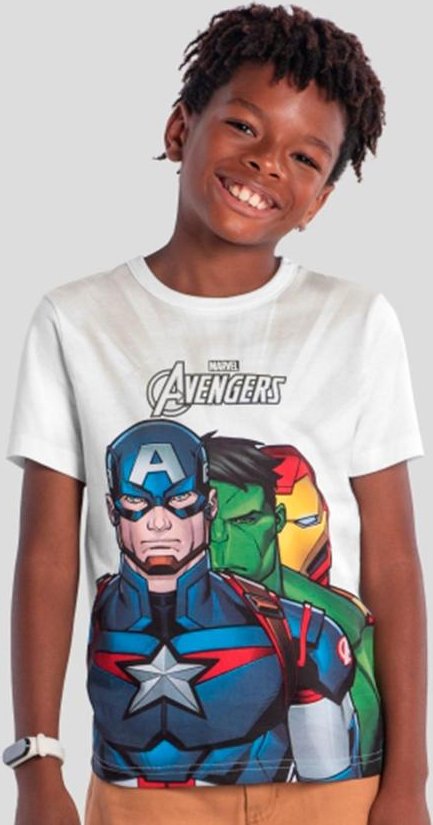 Imagem principal Camiseta Infantil Menino dos Vingadores Branco Brandili Brandili