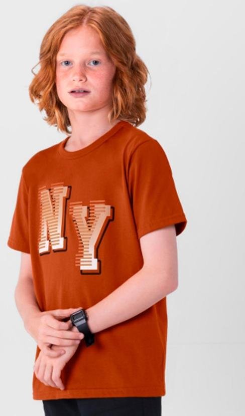 Imagem principal Camiseta Infantil Menino em Malha Marrom