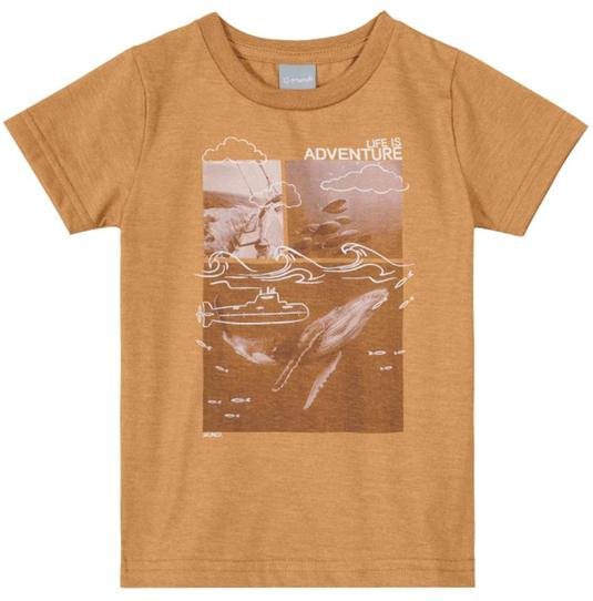 Imagem principal Camiseta Infantil Menino em Malha Mercla Marrom Brandili Mundi Brandili Mundi