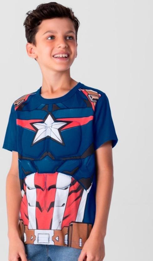 Imagem principal Camiseta Marvel Avengers Infantil Menino Azul Brandili Brandili