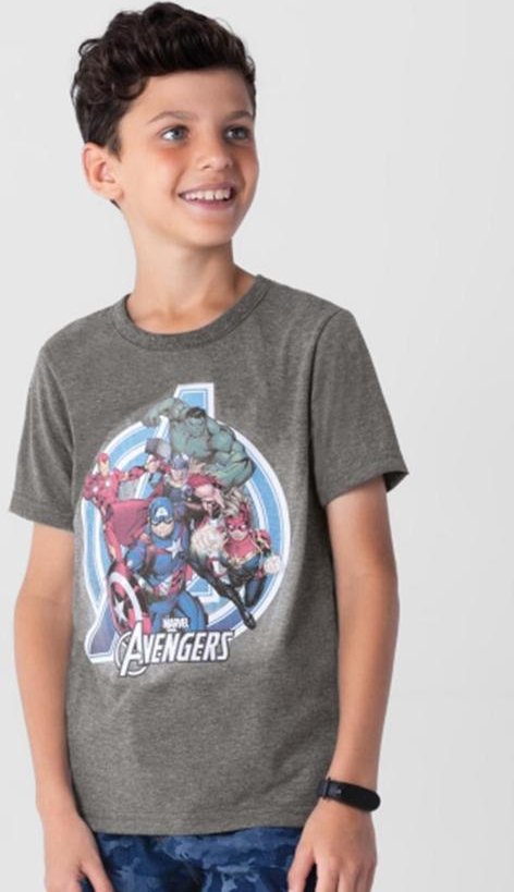 Imagem principal Camiseta Marvel Avengers Infantil Menino Cinza Brandili Brandili