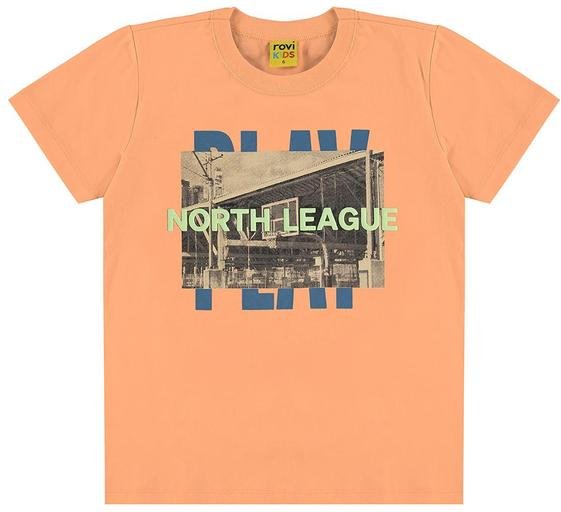 Imagem principal Camiseta Meia Malha Infantil Laranja Rovi Kids Rovi Kids