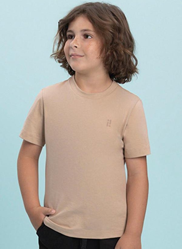 Imagem principal Camiseta Menino em Meia Malha Penteada Marrom Ioluig Ioluig