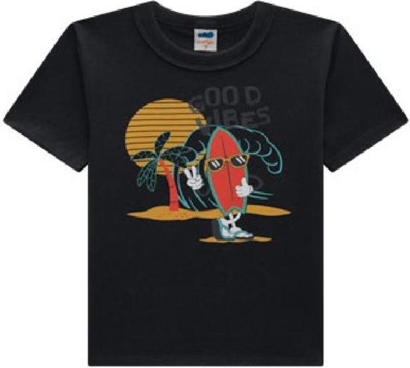 Imagem principal Camiseta Menino em Meia Malha Preto Marlan Marlan