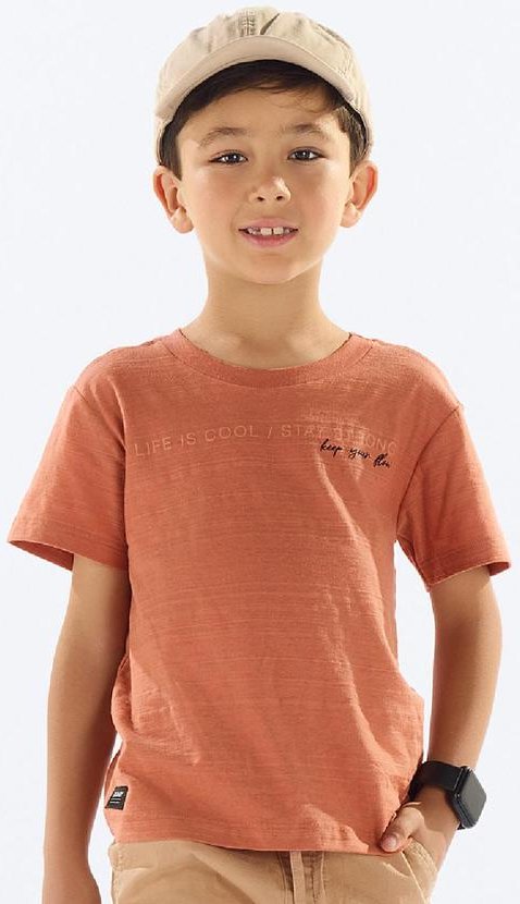 Imagem principal Camiseta Menino Meia Malha Flamê Marrom Quimby Quimby