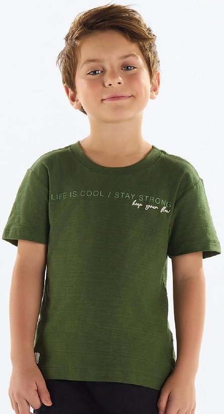 Imagem principal Camiseta Menino Meia Malha Flamê Verde Quimby Quimby