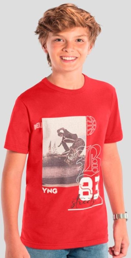 Imagem principal Camiseta Teen Menino de Skate Vermelho Brandili Brandili