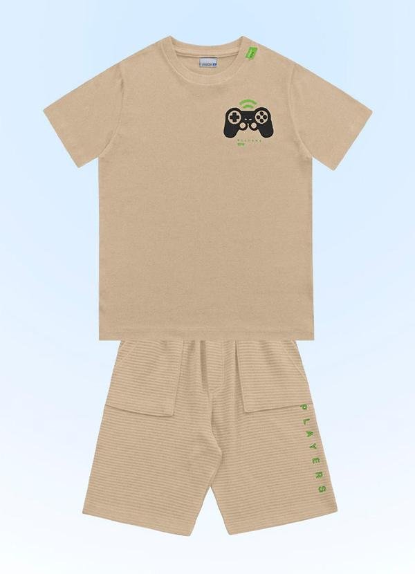 Imagem principal Conjunto Camiseta/Bermuda Bege Fakini Kids Fakini Kids