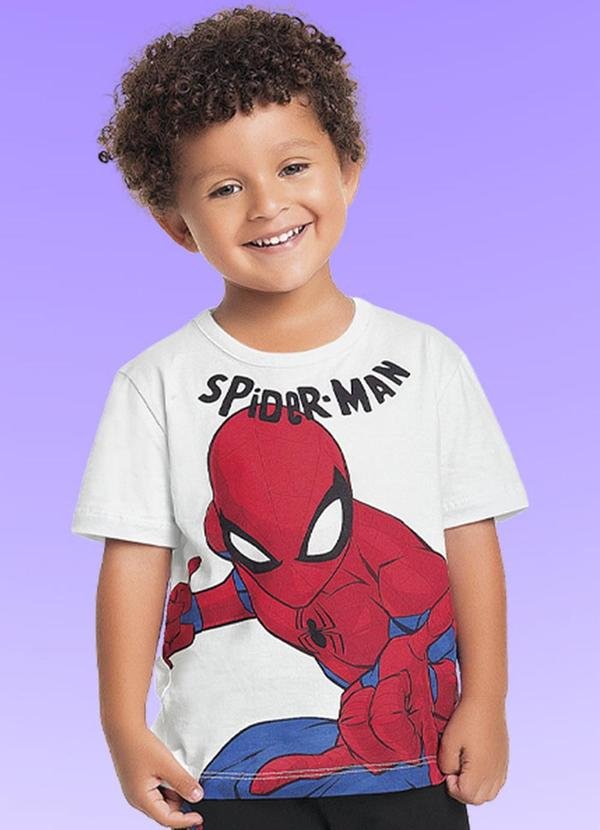 Imagem principal Conjunto Camiseta/Bermuda Spider-Man Branco Fakini Kids Fakini Kids