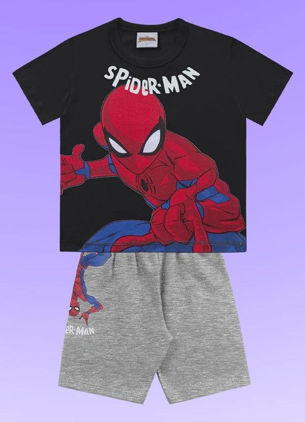Imagem principal Conjunto Camiseta/Bermuda Spider-Man Preto Fakini Kids Fakini Kids