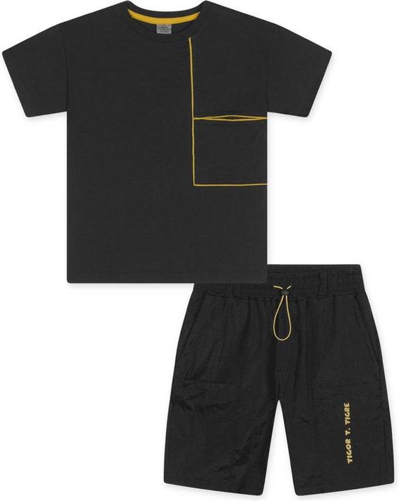 Imagem principal Conjunto Curto Infantil Masculino Preto Tigor T. Tigre Tigor T. Tigre