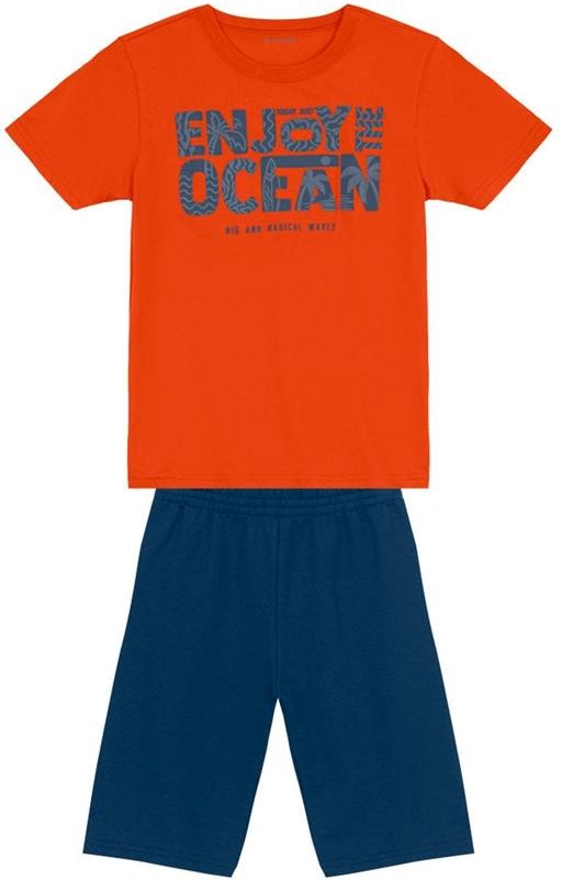 Imagem principal Conjunto Infantil Menino em Puff Laranja Brandili Brandili