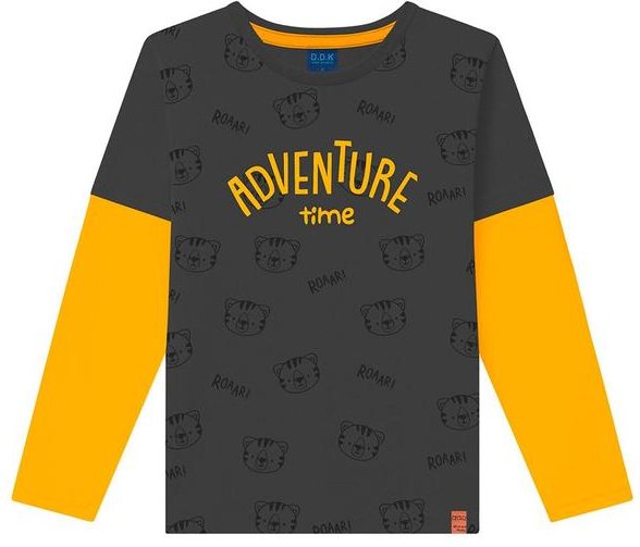 Imagem principal Camiseta Infantil de Manga Longa Cinza Ddk Ddk