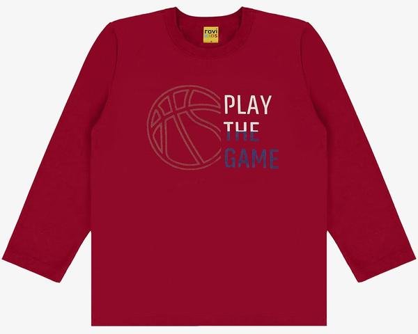Camiseta Infantil Manga Longa Vermelho