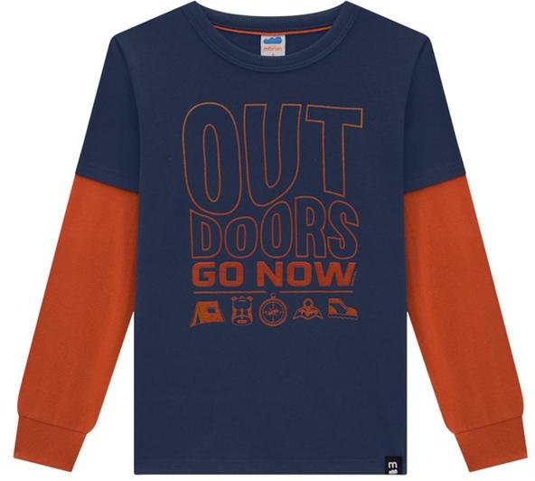 Imagem principal Camiseta Manga Longa em Meia Malha Penteada Azul Marlan Marlan