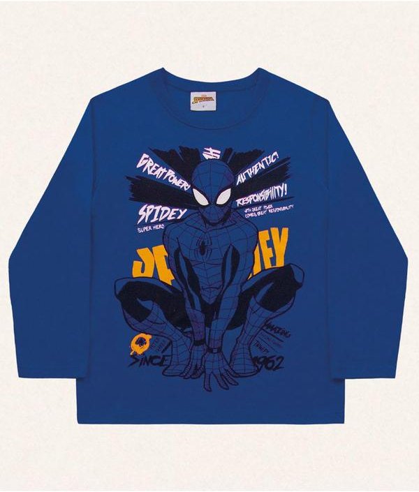 Imagem principal Camiseta Manga Longa Spider-Man Azul Fakini Kids Fakini Kids