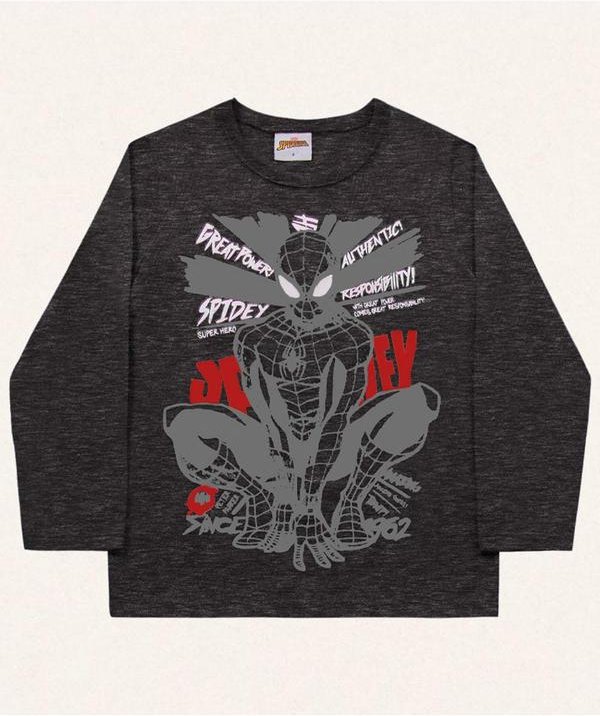 Imagem principal Camiseta Manga Longa Spider-Man Preto Fakini Kids Fakini Kids