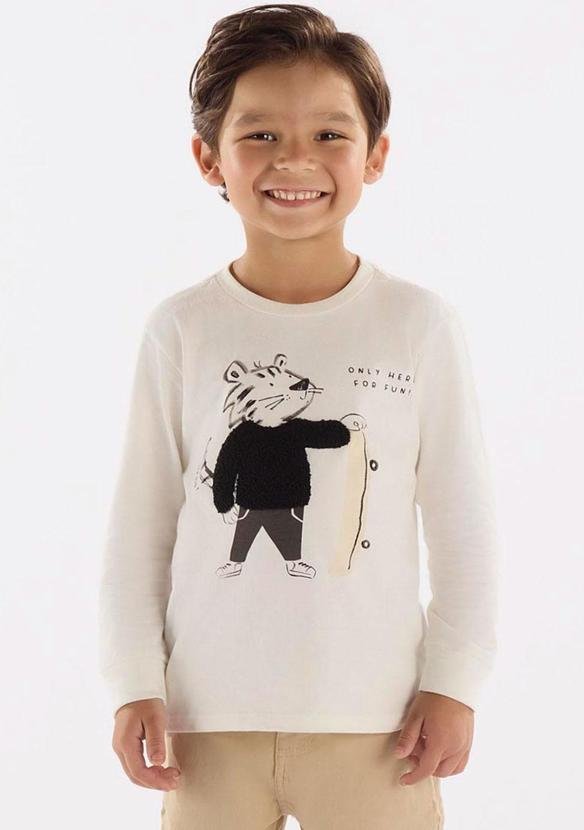 Imagem principal Camiseta Menino com Bordado Bege Up Baby Up Baby