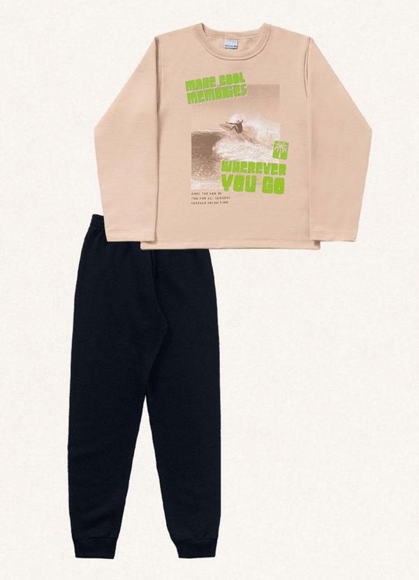 Conjunto Blusão e Calça Bege