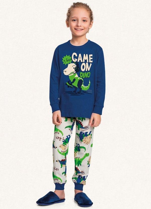 Imagem principal Conjunto Pijama Manga Longa e Calça Azul Fakini Kids Fakini Kids