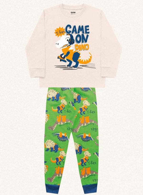 Imagem principal Conjunto Pijama Manga Longa e Calça Verde Fakini Kids Fakini Kids