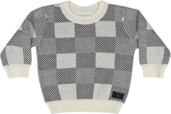 Imagem principal Blusão Tricô Xadrez para Bebê Menino Cinza Quimby Quimby