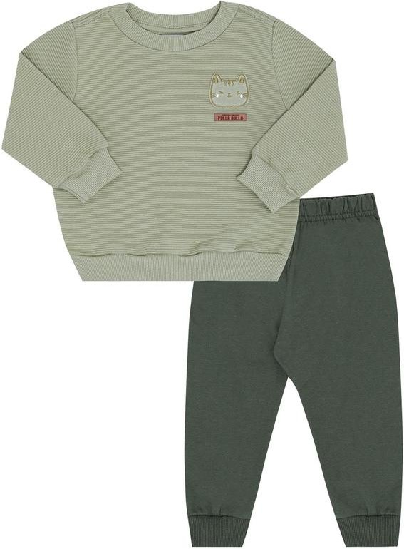 Imagem principal Conjunto Bebe Menino Malha Relevo Verde Pulla Bulla Pulla Bulla