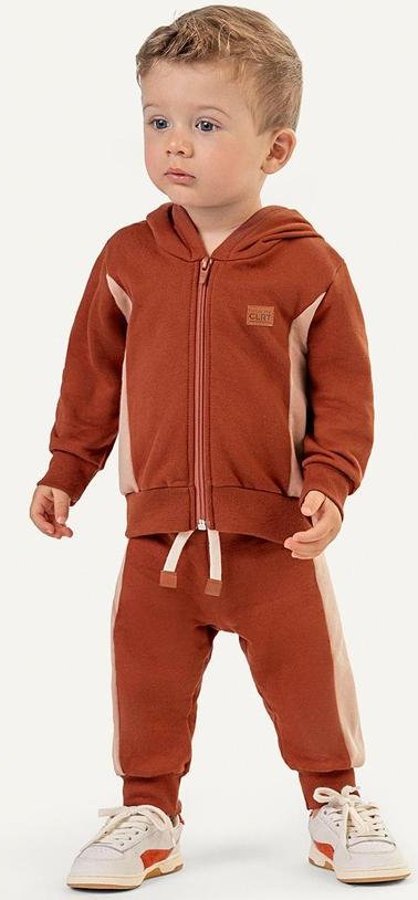 Imagem principal Conjunto Bebê Menino Moletom com Recortes Marrom Colorittá Colorittá