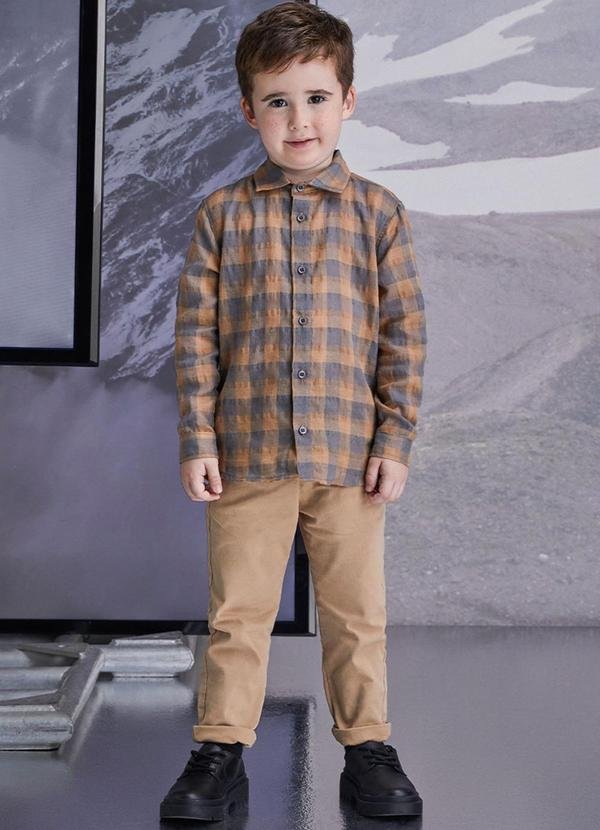 Imagem principal Conjunto Bege Xadrez Caramelo Youccie Youccie