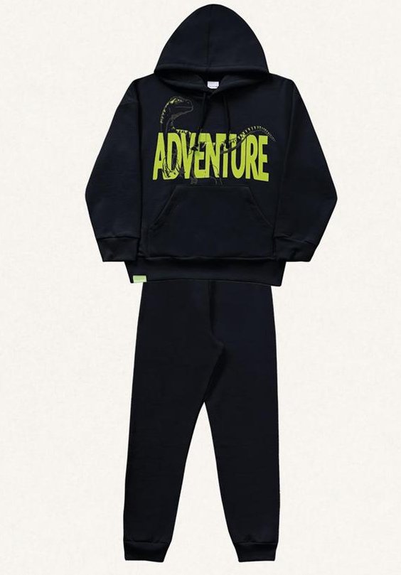 Imagem principal Conjunto Blusão C/Capuz e Calça Preto Fakini Kids Fakini Kids