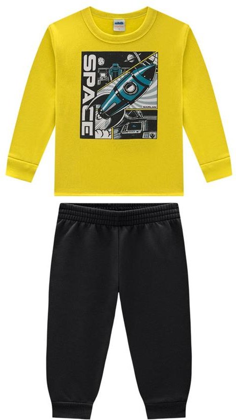 Imagem principal Conjunto Blusão e Calça em Moletom Amarelo Marlan Marlan