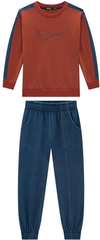 Imagem principal Conjunto Blusão e Calça Malha Alfaiataria Marrom Ioluig Ioluig