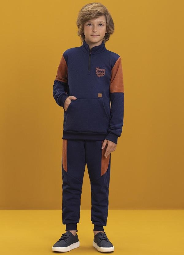 Imagem principal Conjunto Blusão e Calça Malha Tricot Azul Ioluig Ioluig