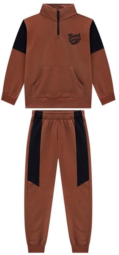 Imagem principal Conjunto Blusão e Calça Malha Tricot Marrom Ioluig Ioluig