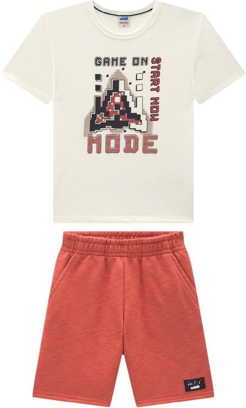 Imagem principal Conjunto Camiseta e Bermuda em Moletinho Bege Marlan Marlan