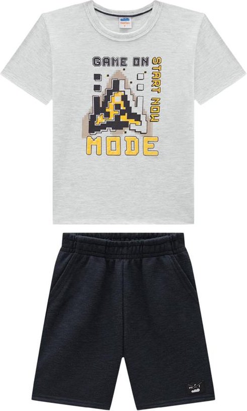 Imagem principal Conjunto Camiseta e Bermuda em Moletinho Cinza Marlan Marlan