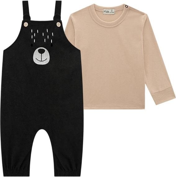 Imagem principal Conjunto Camiseta e Jardineira em Preto Ioluig Ioluig