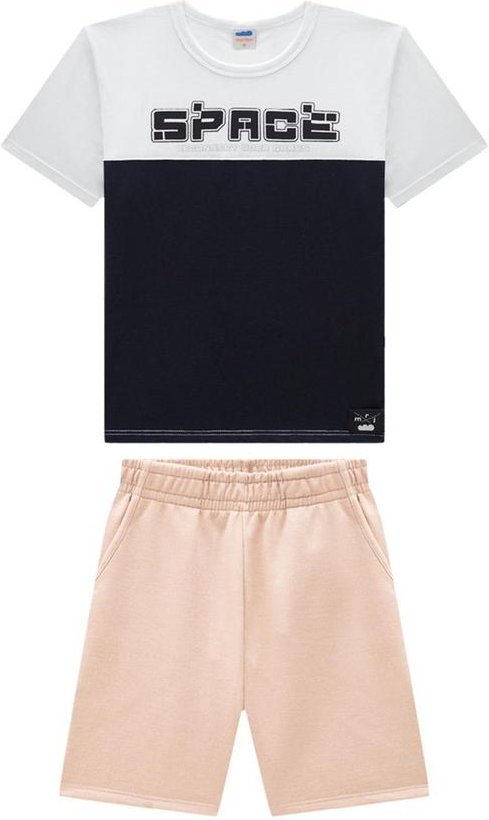 Imagem principal Conjunto Camiseta Space e Bermuda Branco Marlan Marlan