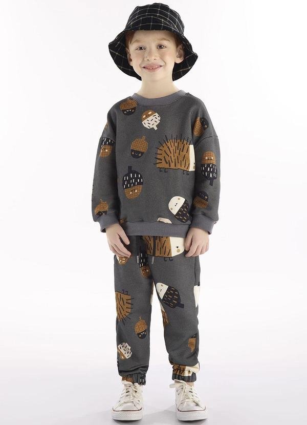 Imagem principal Conjunto com Blusão e Calça Cinza Três e Já Três e Já