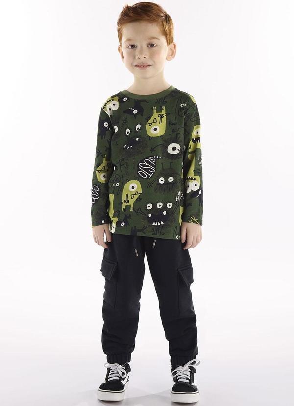 Imagem principal Conjunto com Camiseta e Calça de Verde Três e Já Três e Já