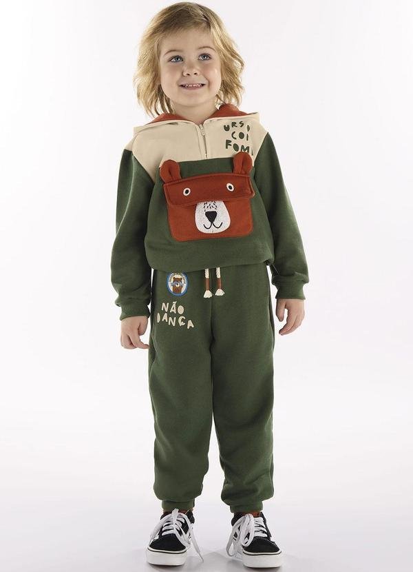 Imagem principal Conjunto com Casaco e Calça Verde Três e Já Três e Já