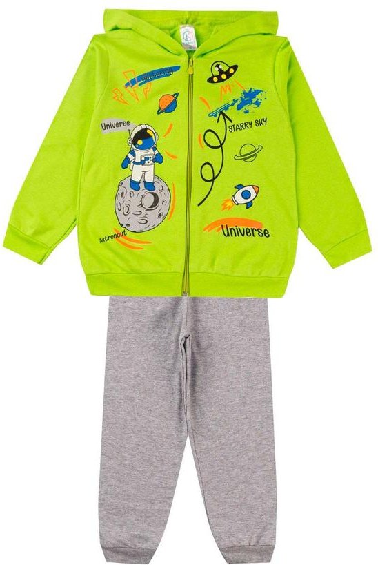 Imagem principal Conjunto de Moletom Infantil com Capuz Verde Rovitex Rovitex