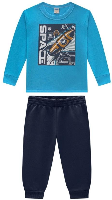 Imagem principal Conjunto Infantil Blusão e Calça em Moletom Azul Marlan Marlan