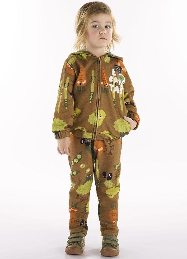 Imagem principal Conjunto Infantil Jaqueta e Calça Marrom Três e Já Três e Já