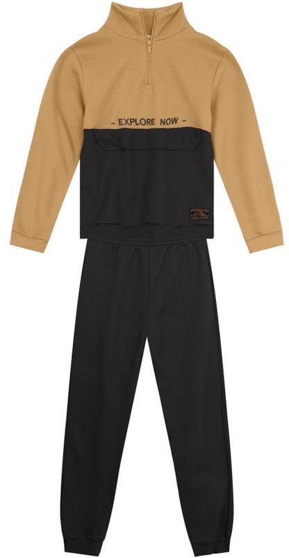 Imagem principal Conjunto Infantil Menino Bordado Marrom Brandili Brandili