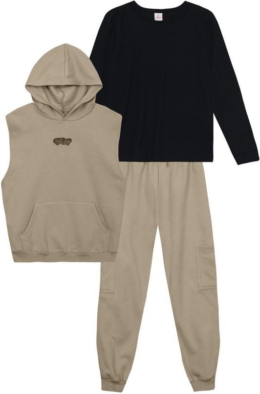 Imagem principal Conjunto Infantil Menino em Moletinho Preto Brandili Brandili