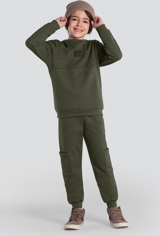 Imagem principal Conjunto Infantil Menino em Moletom Verde Brandili Brandili