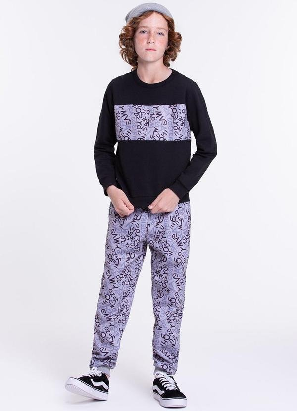 Conjunto Infantil Recorte Letrinhas Preto