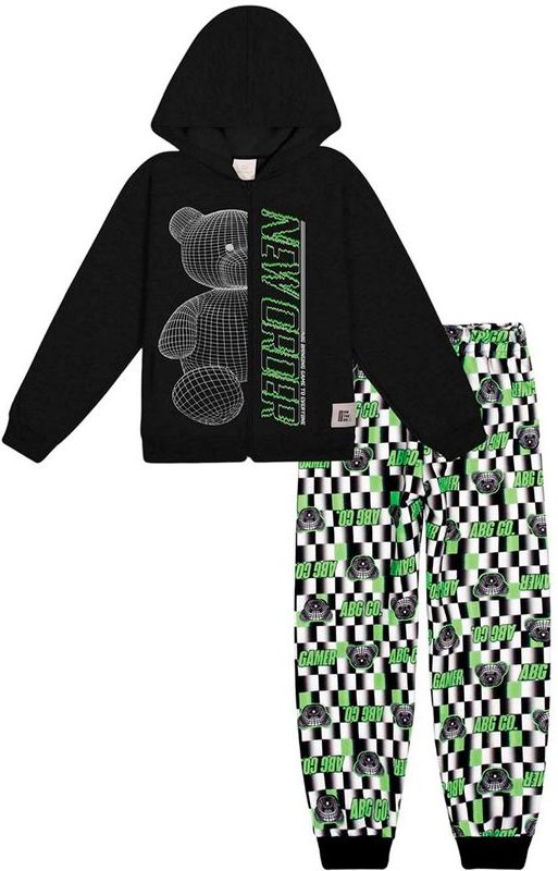 Imagem principal Conjunto Jaqueta e Calça Bear Preto Abrange Abrange